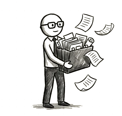 一位抱著滿箱文件的顧問